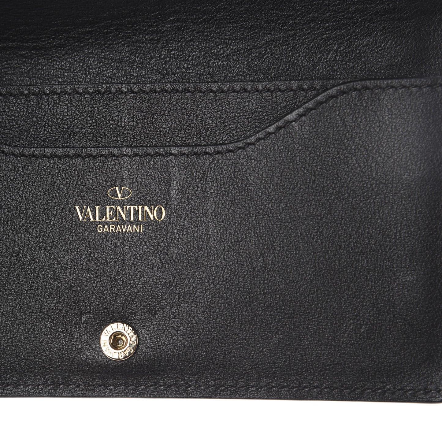 Vitello Rockstud Flap Wallet Black
