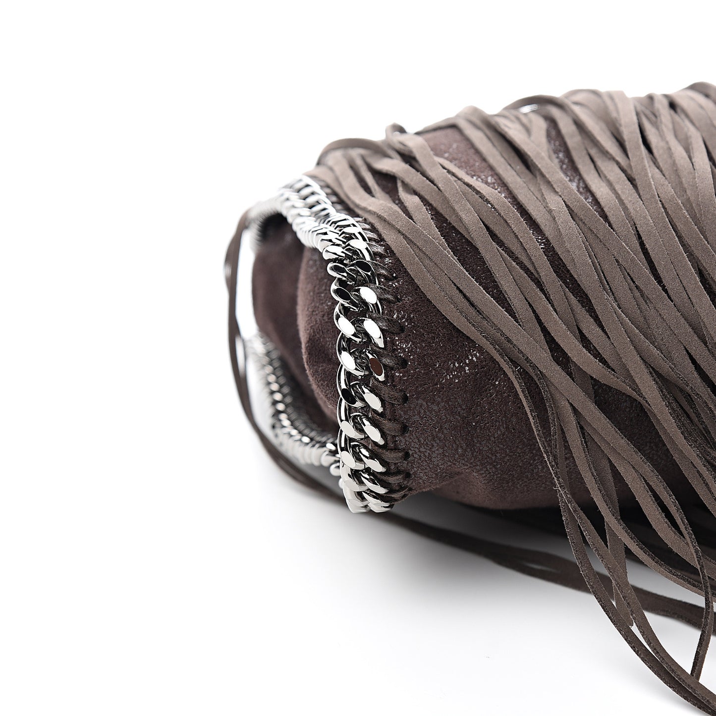 Eco Suede Fringe Small Falabella Tote Brown