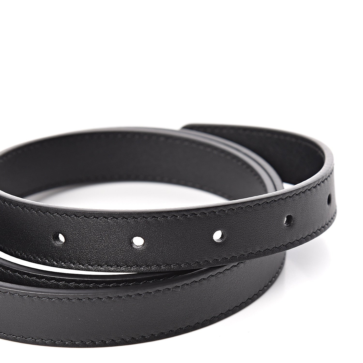 Gucci Calfskin Pearl Double G 20mm Belt 85 34 Black Cream 4 of 7