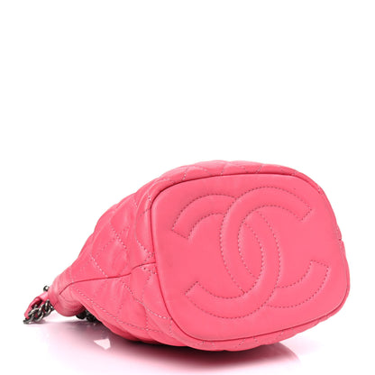 Chanel Lambskin Quilted CC Chain Bucket Bag Pink 3 of 5