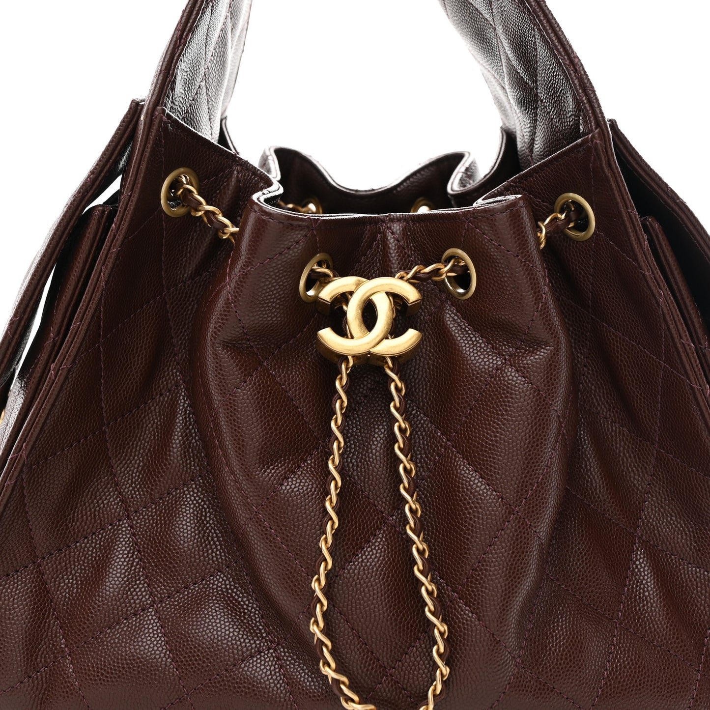 Caviar Quilted Small Chanel 25 Handbag Burgundy
