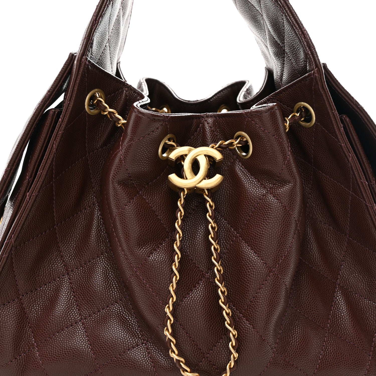Chanel Caviar Quilted Small Chanel 25 Handbag Burgundy 8 of 11