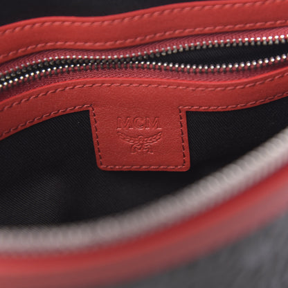 MCM Visetos Crossbody Pouch Black Red 6 of 9