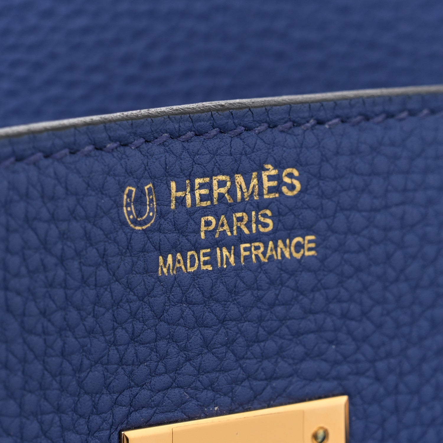 Hermes Togo Horseshoe Birkin 35 Bleu Royal 6 of 11