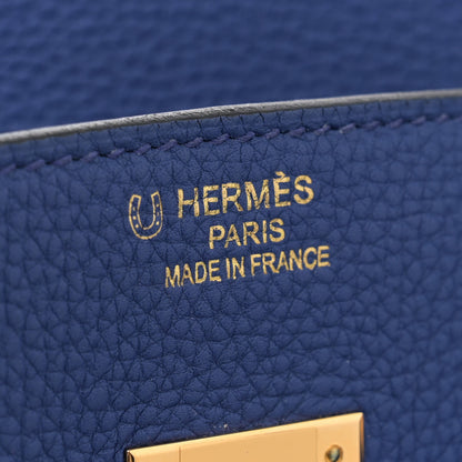 Hermes Togo Horseshoe Birkin 35 Bleu Royal 6 of 11