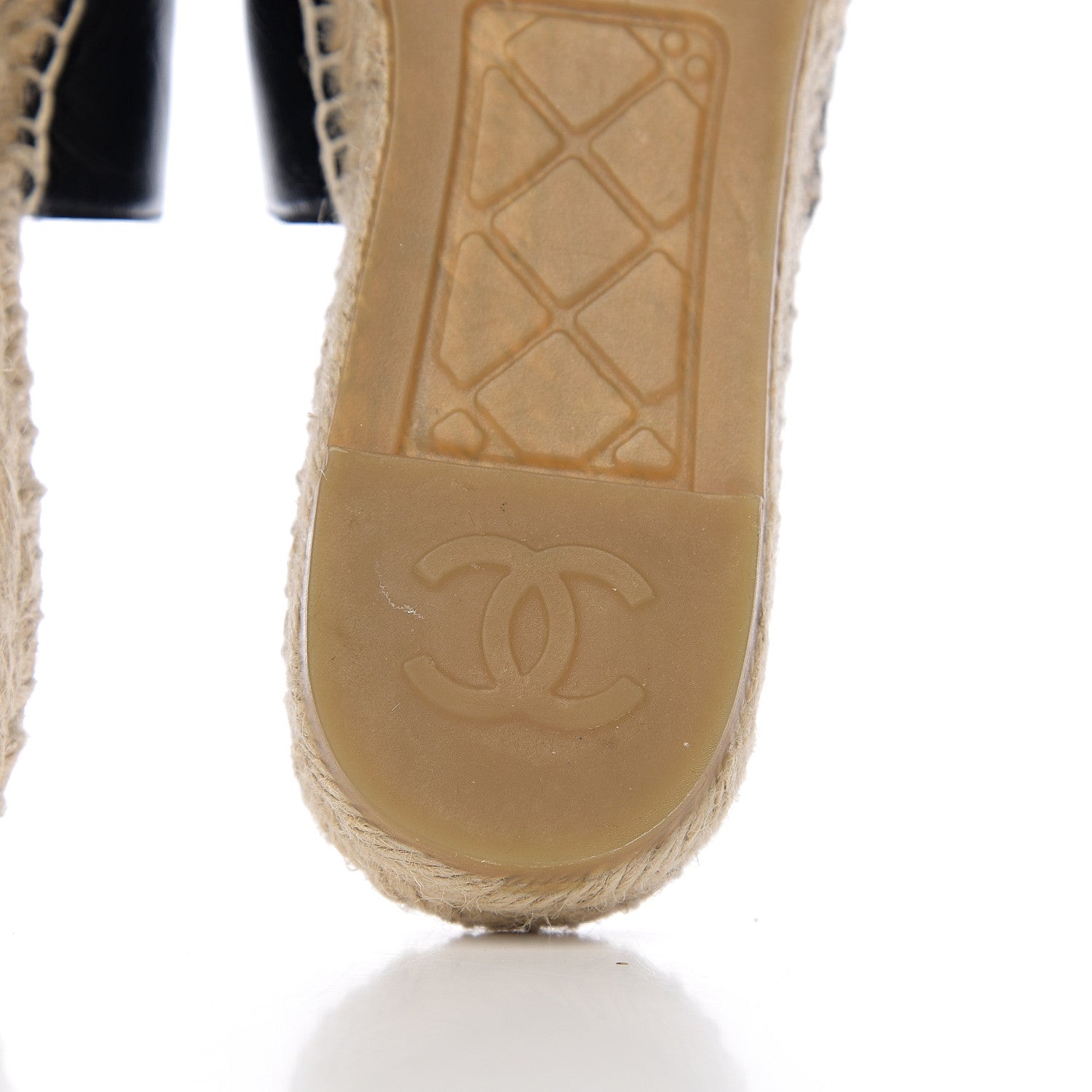 Chanel Goatskin Patent CC Espadrille Mules 35 Black 10 of 11