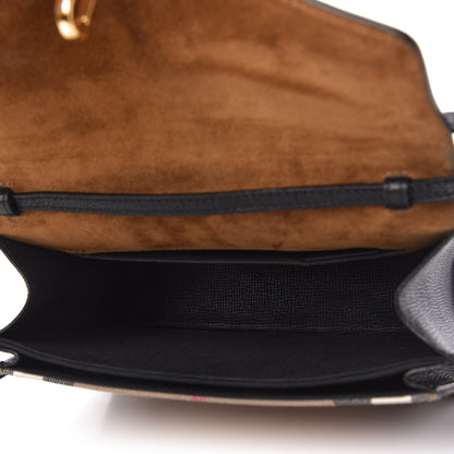 Burberry Derby Calfskin House Check Small Macken Crossbody Bag Black 5 of 11
