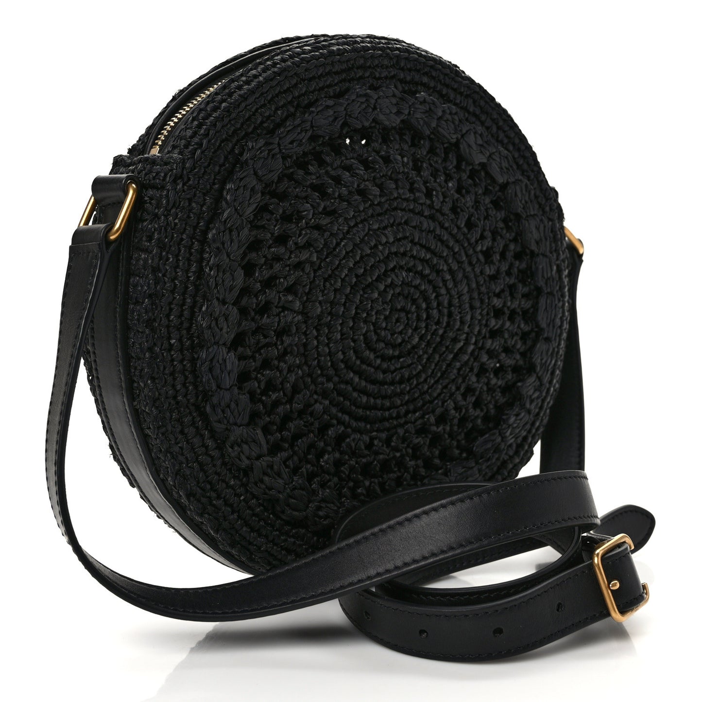 Raffia Sac Round Black