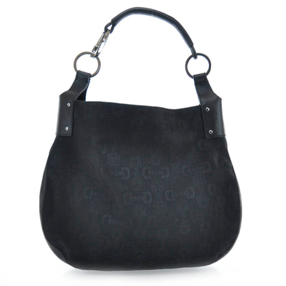 Gucci Canvas Bamboo Horsebit Print Hobo Black 1 of 9