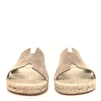 Hermes Suede Goatskin Mens Antigua Espadrille Sandals 41 Beige Sable 2 of 9