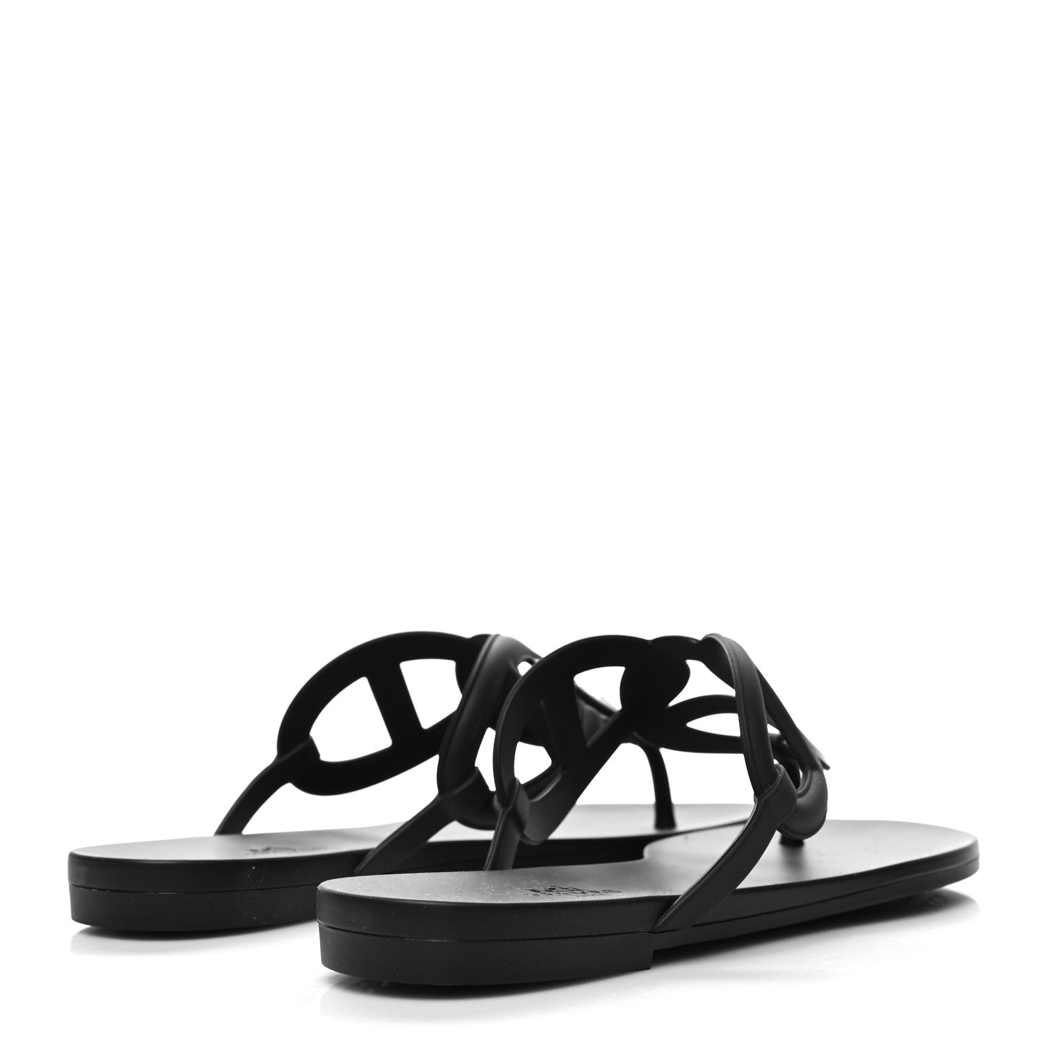 Hermes Rubber Womens Egerie Sandals 40 Black 4 of 9