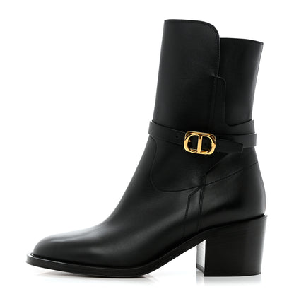 Christian Dior Calfskin Empreinte Ankle Boots 37 Black 1 of 11