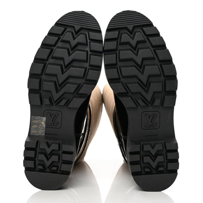 Louis Vuitton Canvas Calfskin Territory Flat High Ranger Boots 39 Khaki 10 of 14