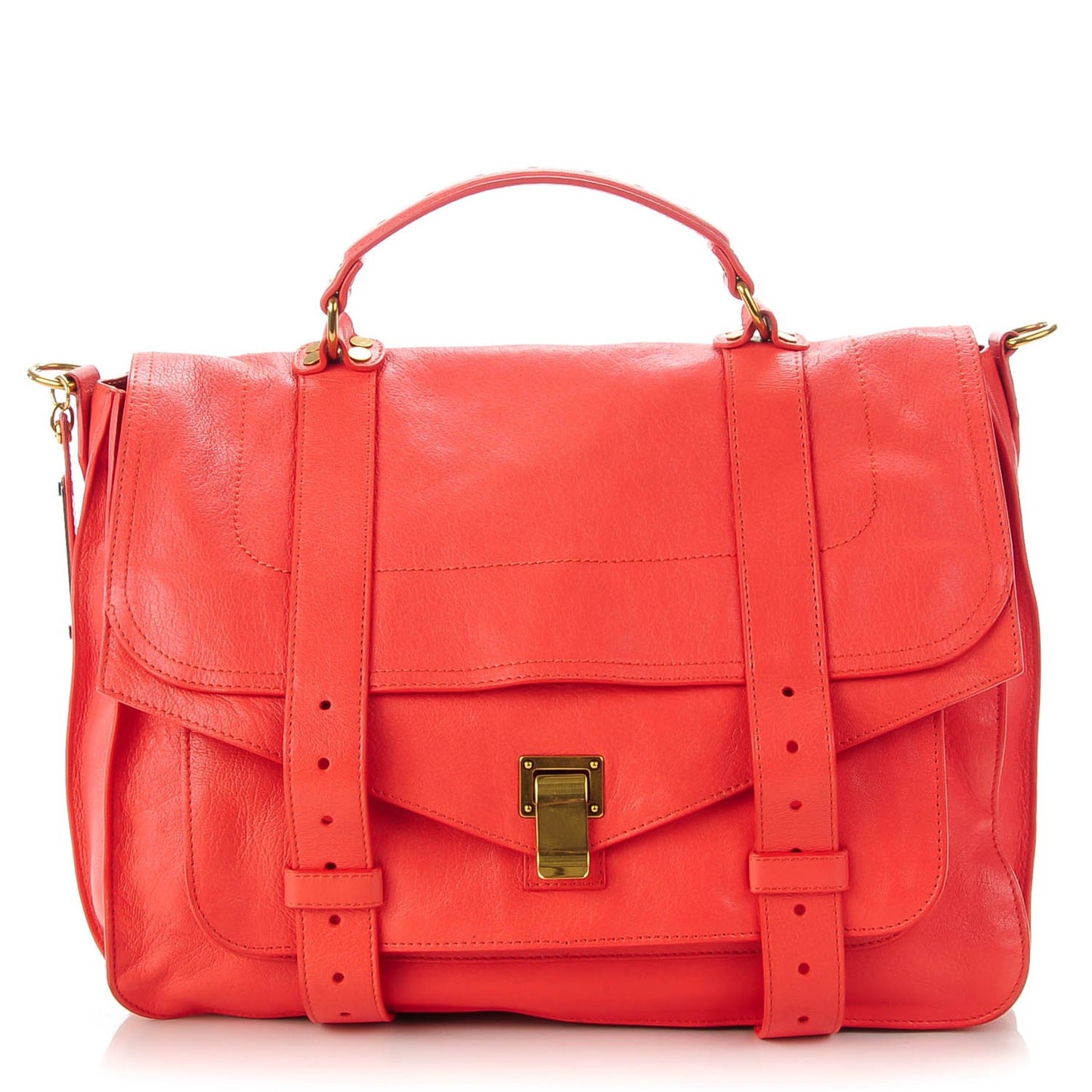 Lambskin Large PS1 Satchel Deep Coral