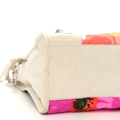 Balenciaga Agneau Canvas Floral Giant 21 Silver Hardware City White 7 of 15