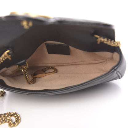 Gucci Calfskin Matelasse Super Mini GG Marmont Shoulder Bag Black 5 of 11