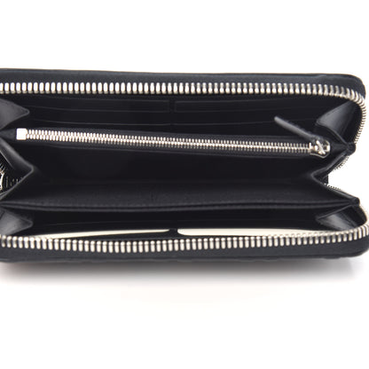 Fendi Vitello F is Fendi Bi-Color FF 1974 Embossed Zip Around Wallet Maya Black 5 of 8