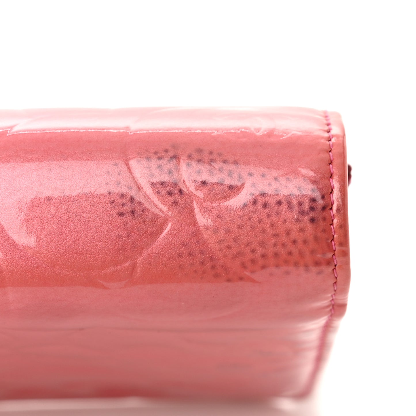 Patent Camellia Embossed Wallet on Chain WOC Rose