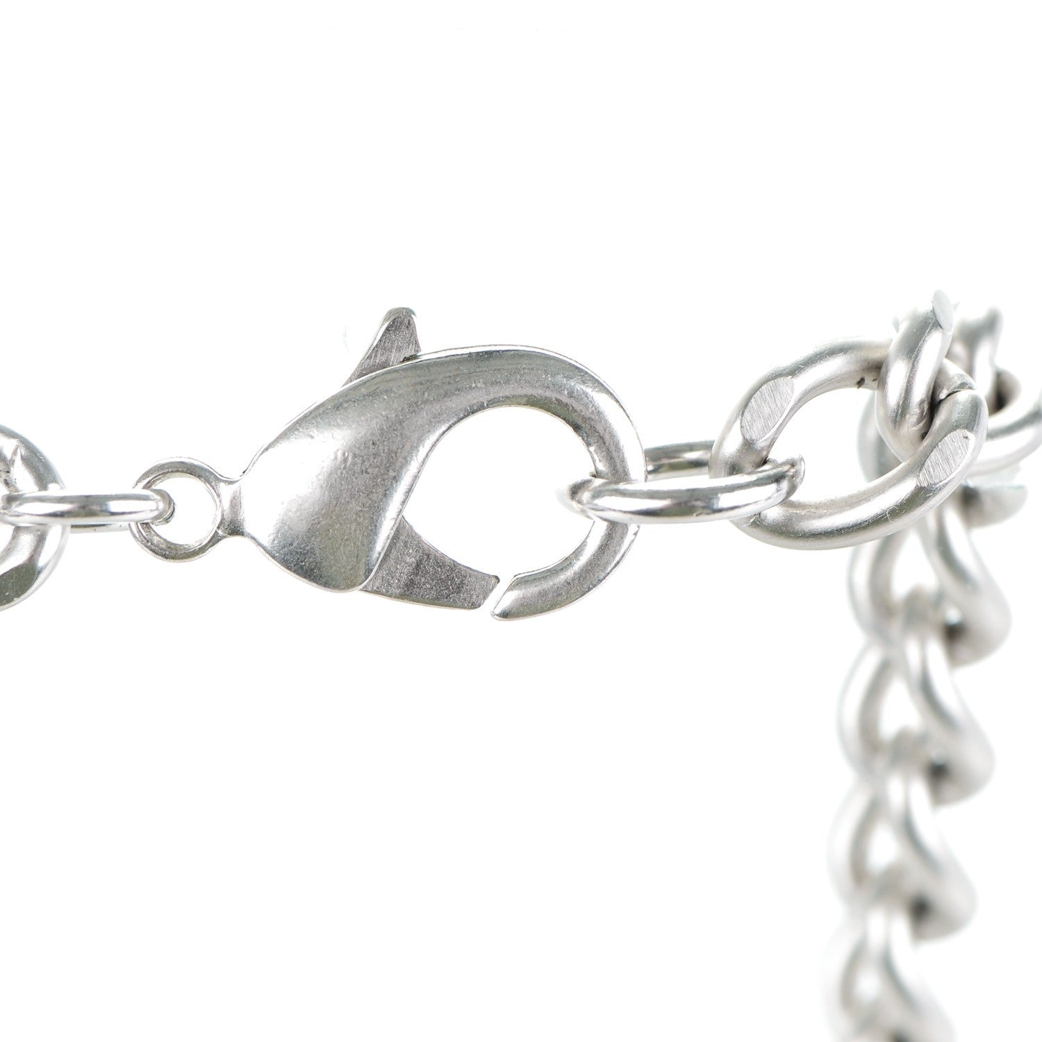 Chanel Gripoix Poured Glass Tweed Crystal CC Long Necklace Brooch Silver Blue 7 of 8