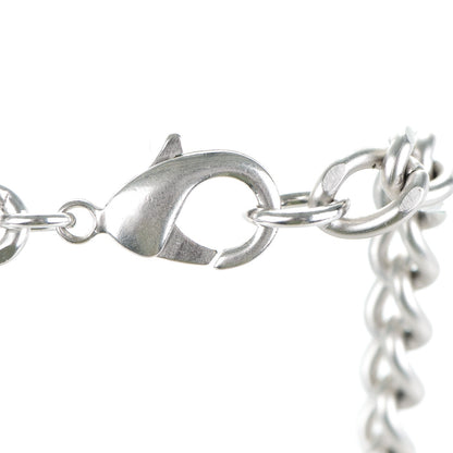 Chanel Gripoix Poured Glass Tweed Crystal CC Long Necklace Brooch Silver Blue 7 of 8