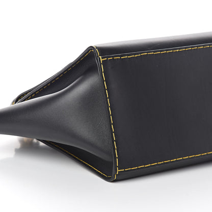 Celine Smooth Calfskin Yellow Stitching Medium Trapeze Black 8 of 9