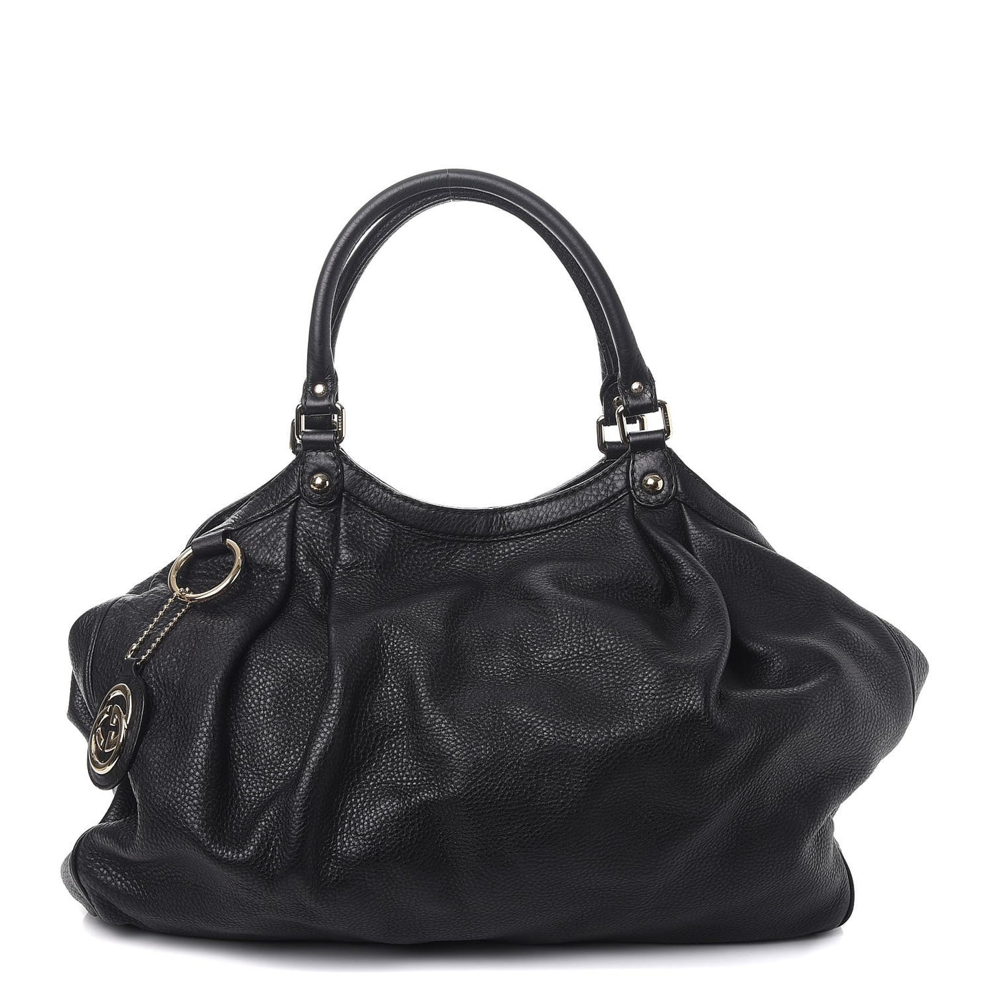 Pebbled Calfskin Large Sukey Tote Black