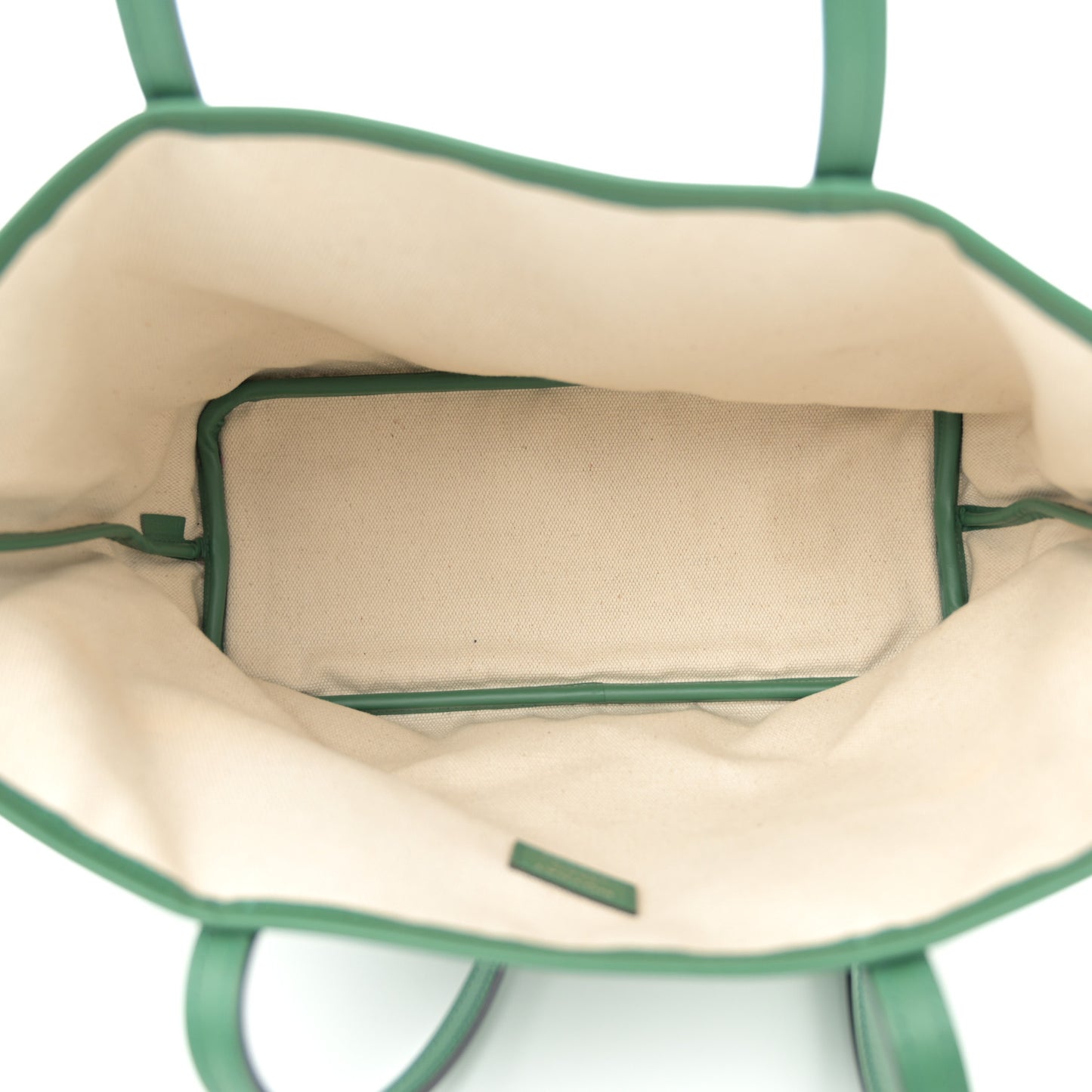 Grained Calfskin Canvas 1920 Oh! Tote Ruban PM Green Silver