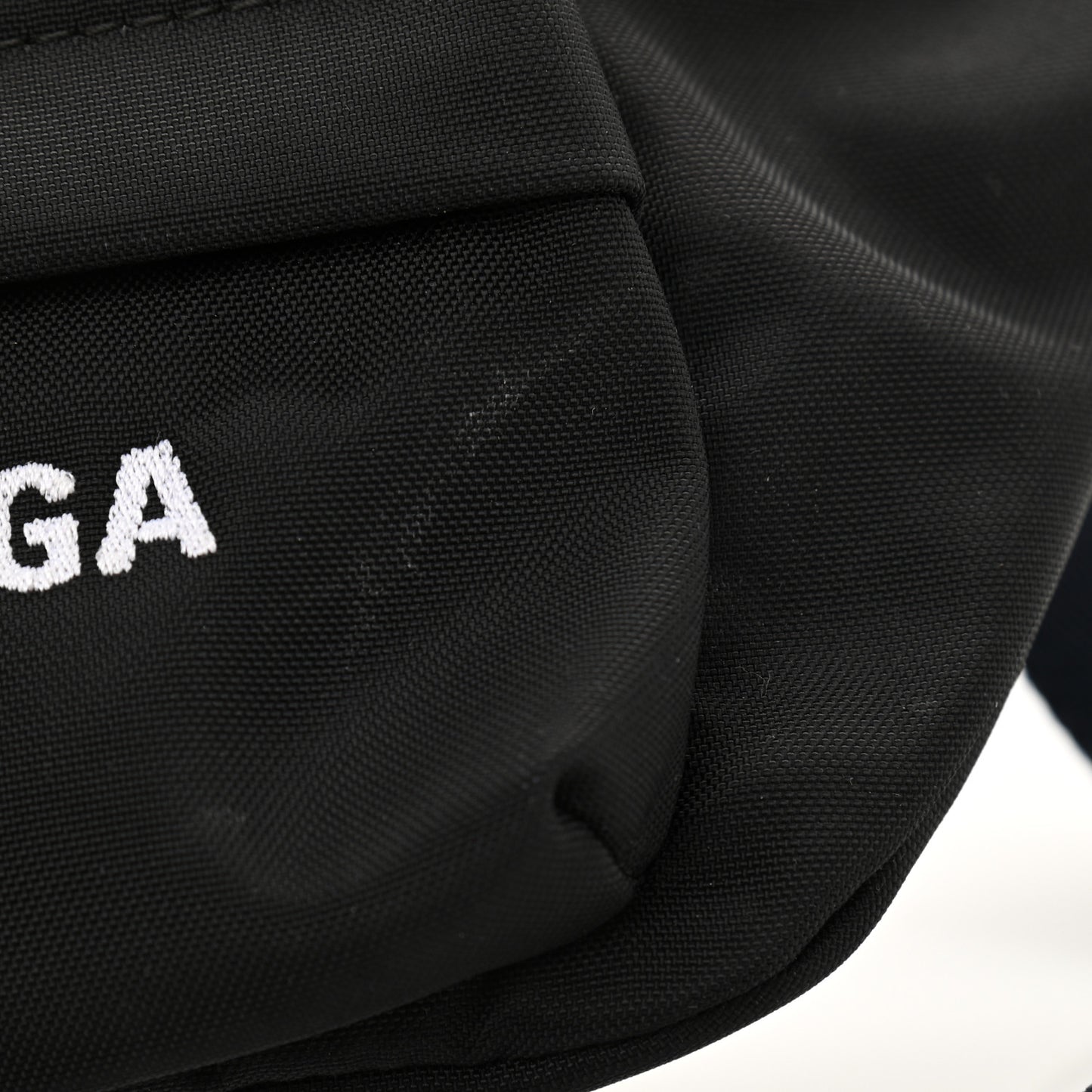 Sport Nylon Logo Embroidered Wheel Belt Bag Black White