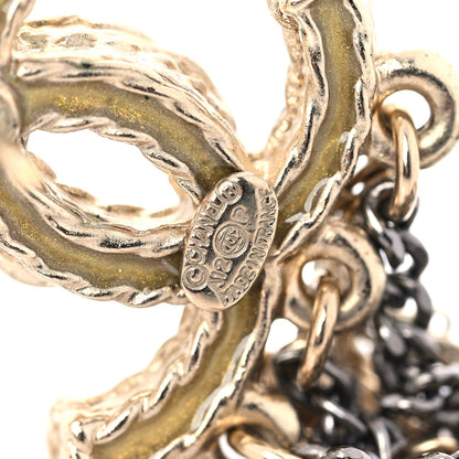 Chanel Crystal Chain CC Drop Earrings Gold 4 of 4