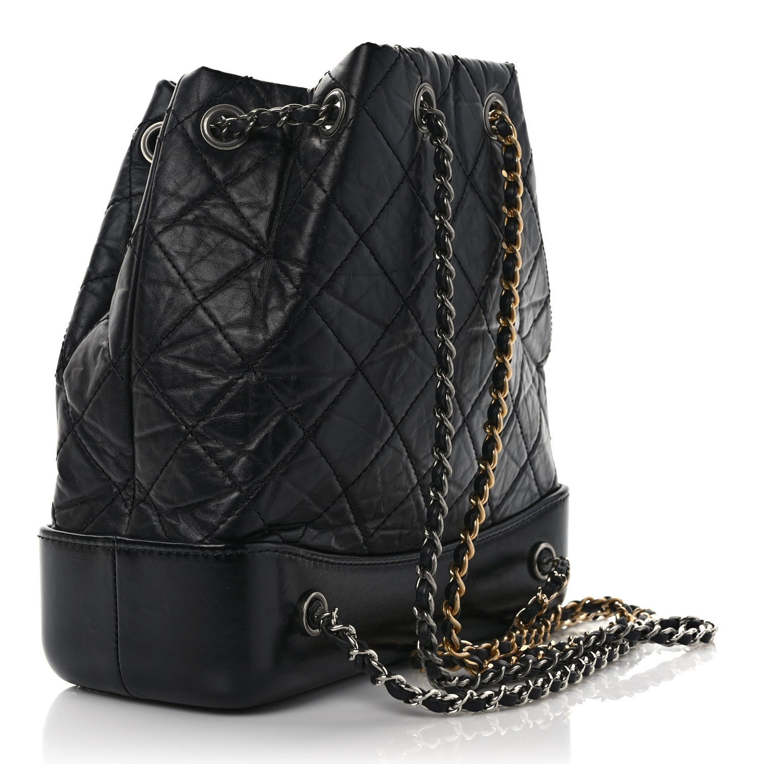 Chanel Aged Calfskin Quilted Small Gabrielle Backpack Black 3 of 9