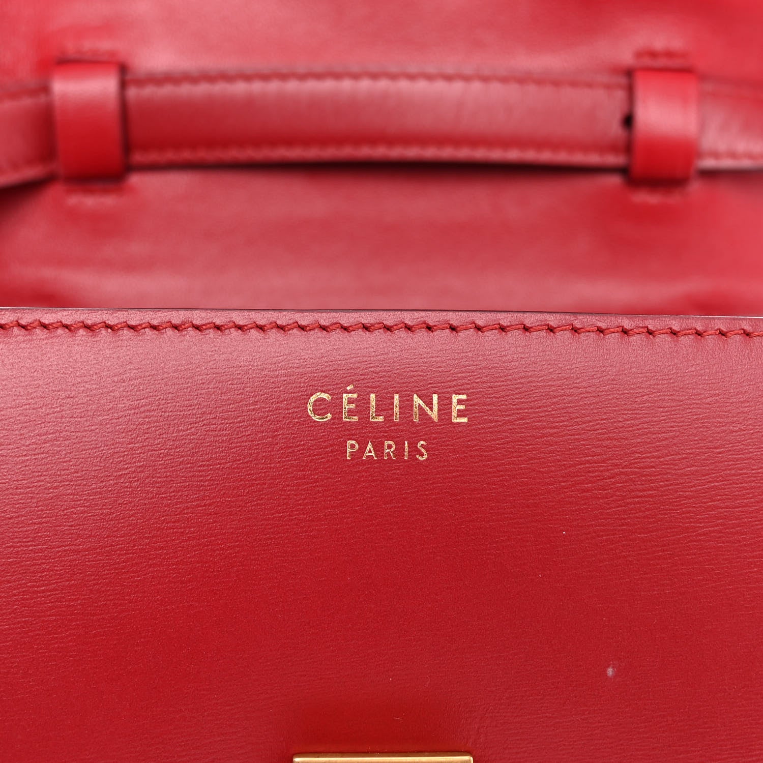 Celine Smooth Calfskin Small Classic Box Flap Bag Red 6 of 10