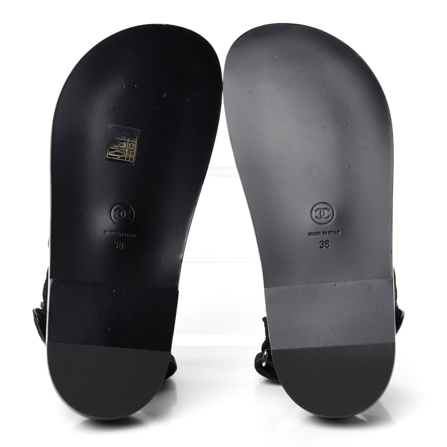 Chanel Fabric Velcro Dad Sandals 38 Black 6 of 11