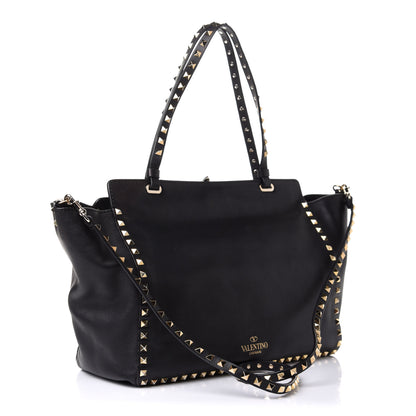 Valentino Garavani Vitello Medium Rockstud Tote Black 3 of 15
