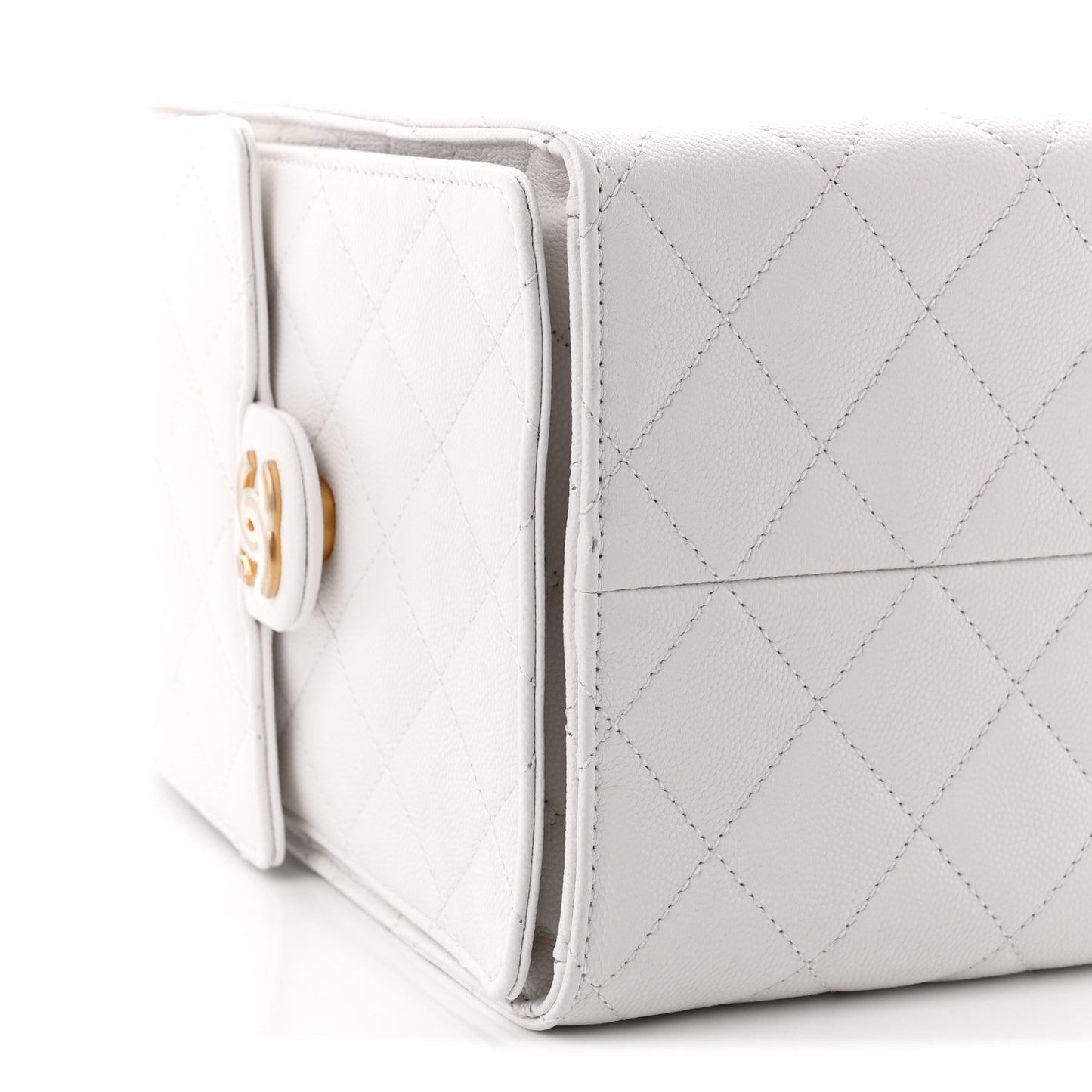 Caviar Quilted Medium Chanel 25 Handbag White