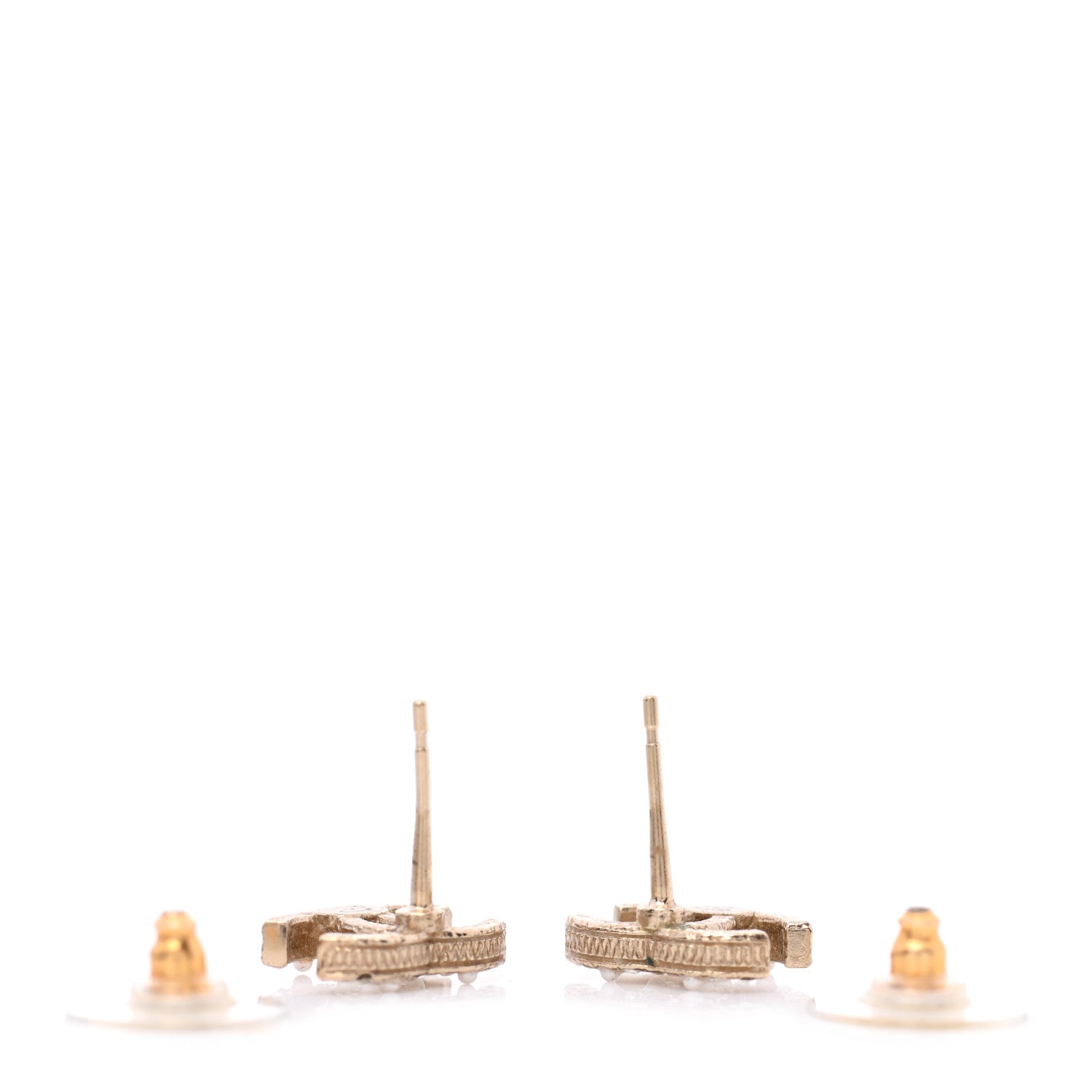 Chanel Crystal Pearl CC Earrings Gold 4 of 6