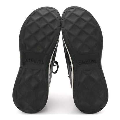 Chanel Velvet Calfskin Mixed Fibers CC Sneakers 40 Black 7 of 12