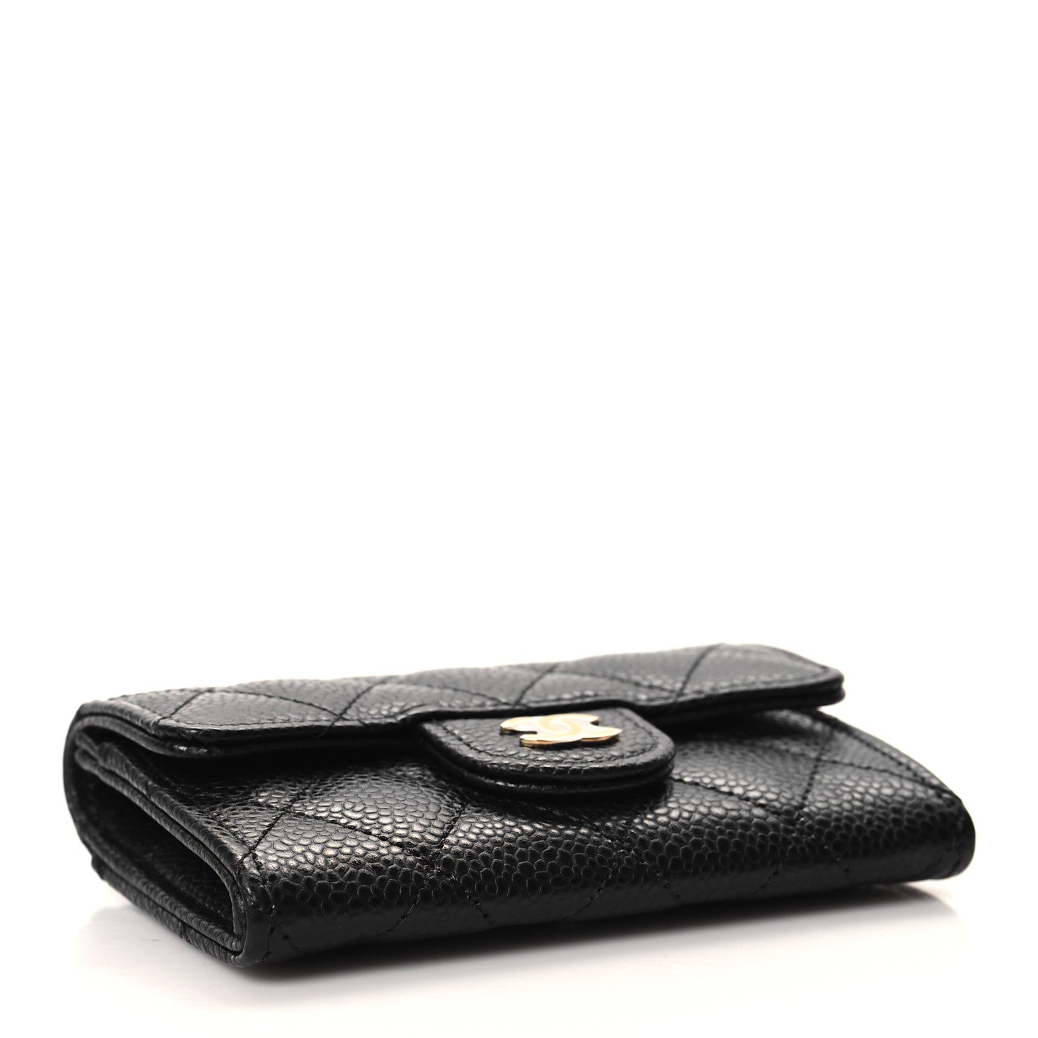 Chanel Caviar Quilted Flap Card Holder Wallet Black 4 of 9