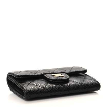Chanel Caviar Quilted Flap Card Holder Wallet Black 4 of 9