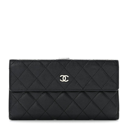 Chanel Caviar Quilted CC Long Double Wallet Black 1 of 9