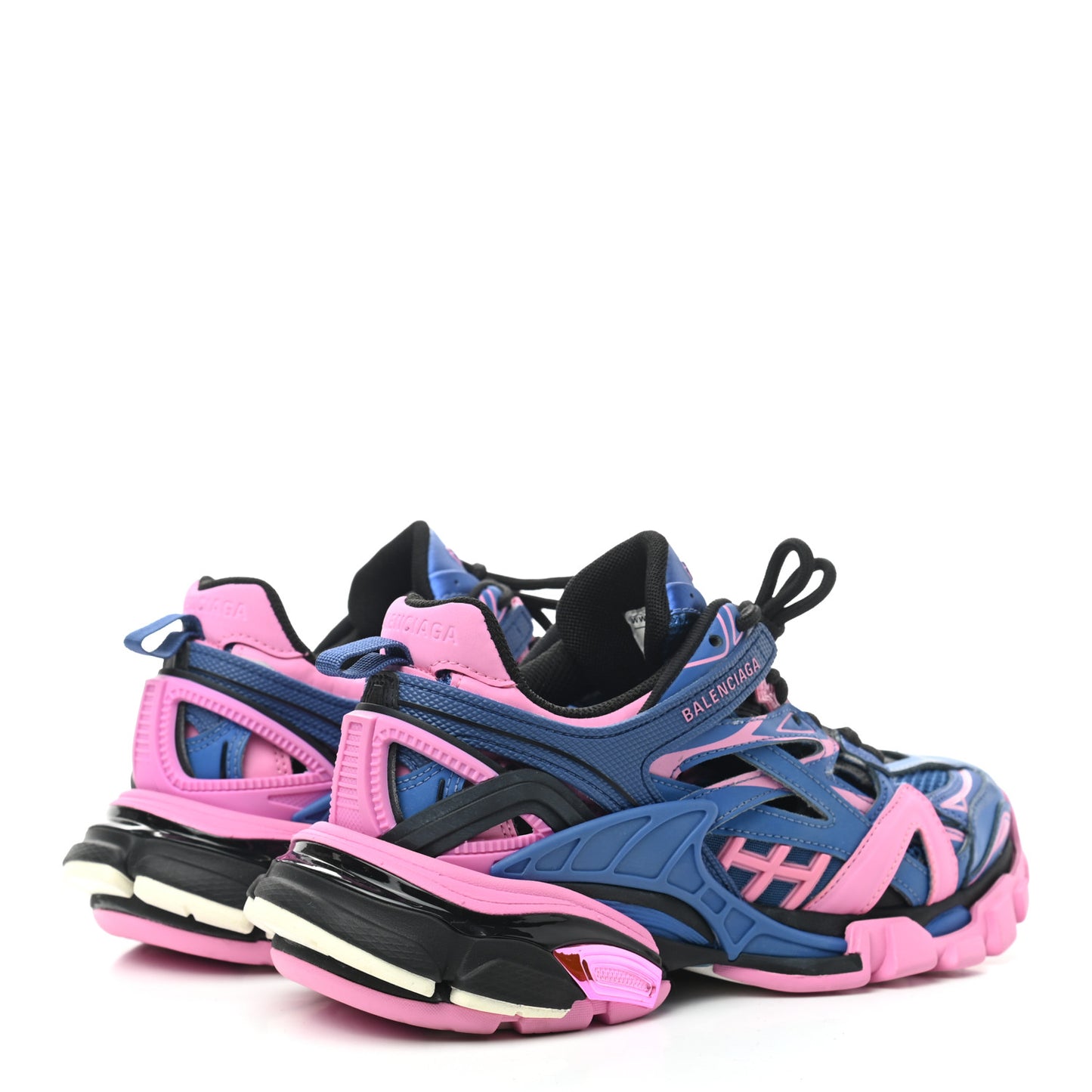 Rubber Mesh Bi-Color Womens Track.2 Open Sneakers 36 Blue Pink