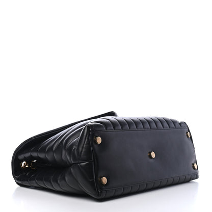 Saint Laurent Calfskin Y Quilted Monogram Large Loulou Chain Satchel Black 3 of 9