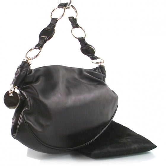 Saint Laurent Leather Hoop Rive Gauche 3 of 9
