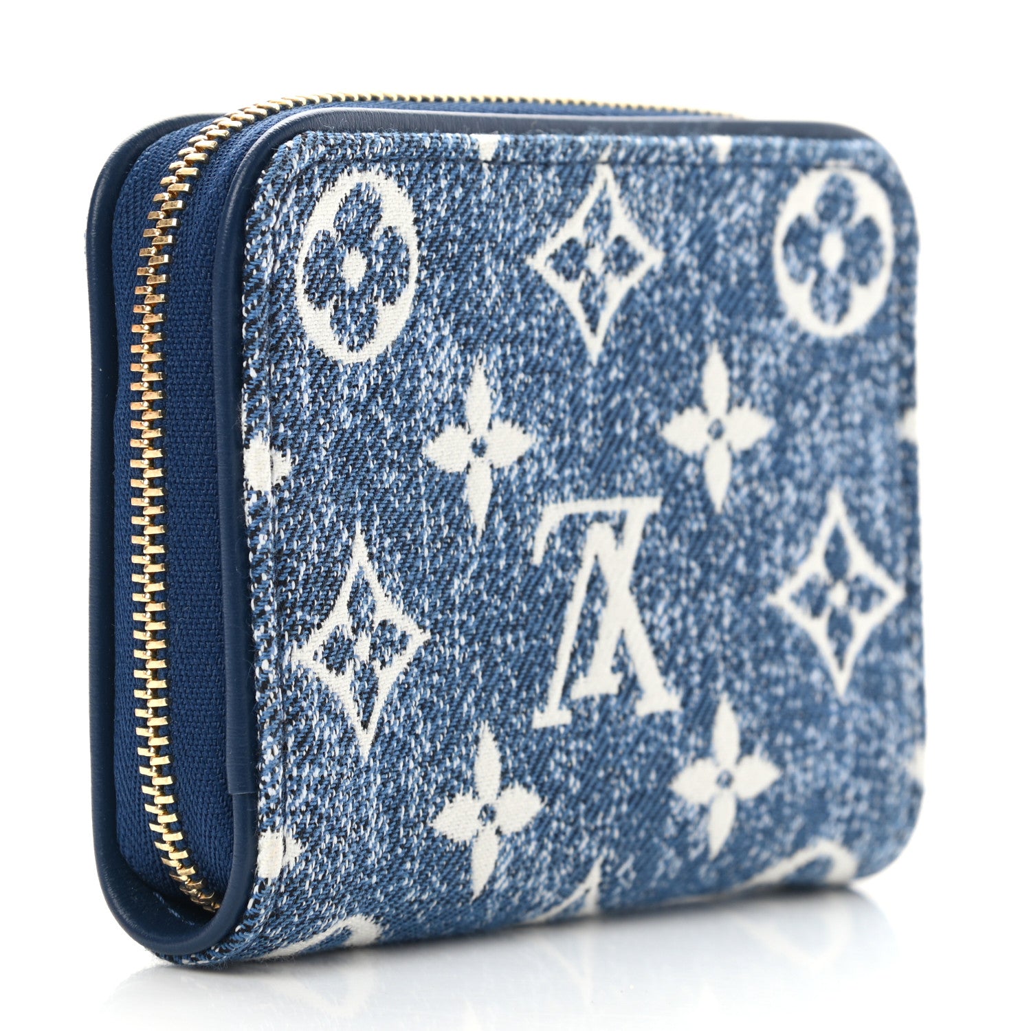 Louis Vuitton Denim Monogram Jacquard Zippy Coin Purse Bleu 3 of 9
