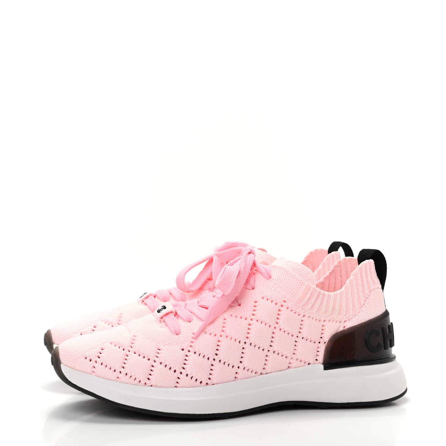 Chanel Mixed Fibers Quilted Womens CC Sneakers 38 Pink 3 of 10