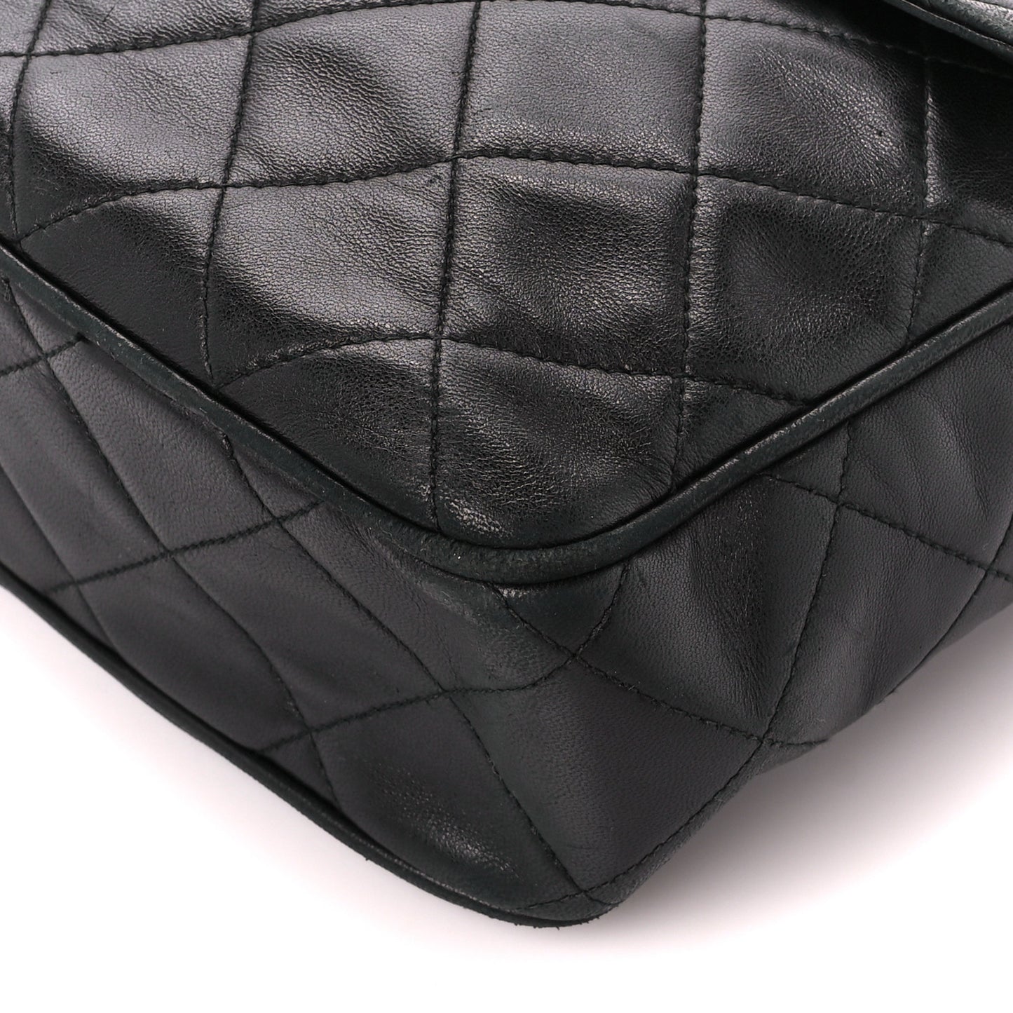 Lambskin Quilted Flap Camera Case Black