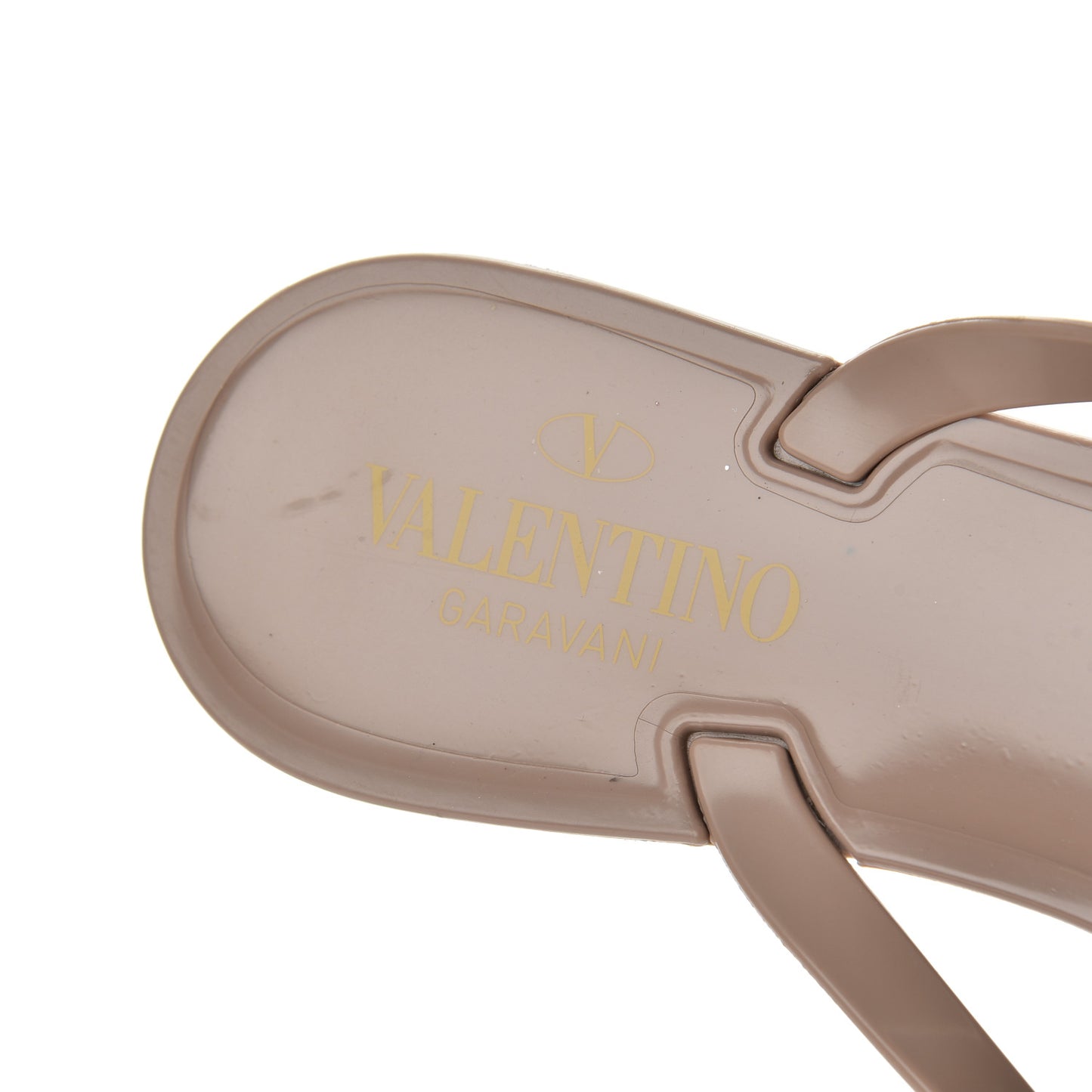 PVC Jelly Rockstud Bow Thong Sandals 40 Poudre