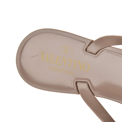 Valentino Garavani PVC Jelly Rockstud Bow Thong Sandals 40 Poudre 6 of 14