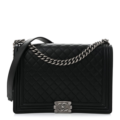 Chanel Lambskin Quilted Large Boy Flap Black 1 of 10