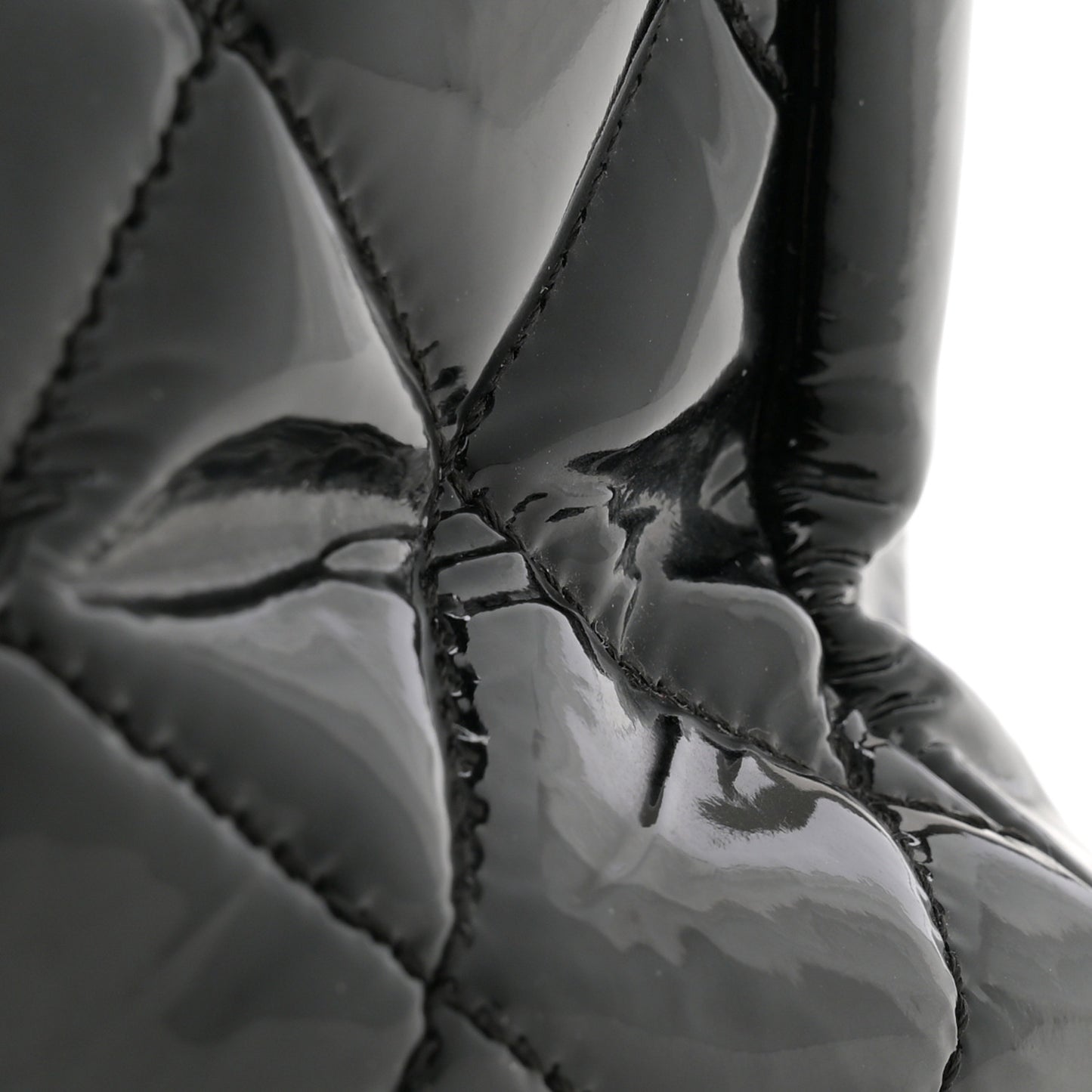 Patent Quilted Grand Shopping Tote GST Black