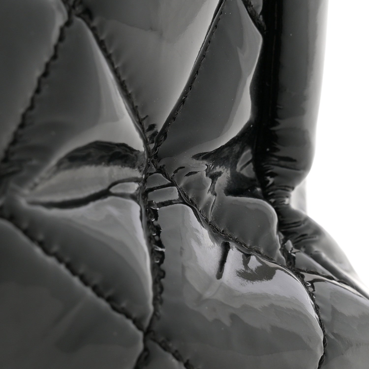 Chanel Patent Quilted Grand Shopping Tote GST Black 13 of 13